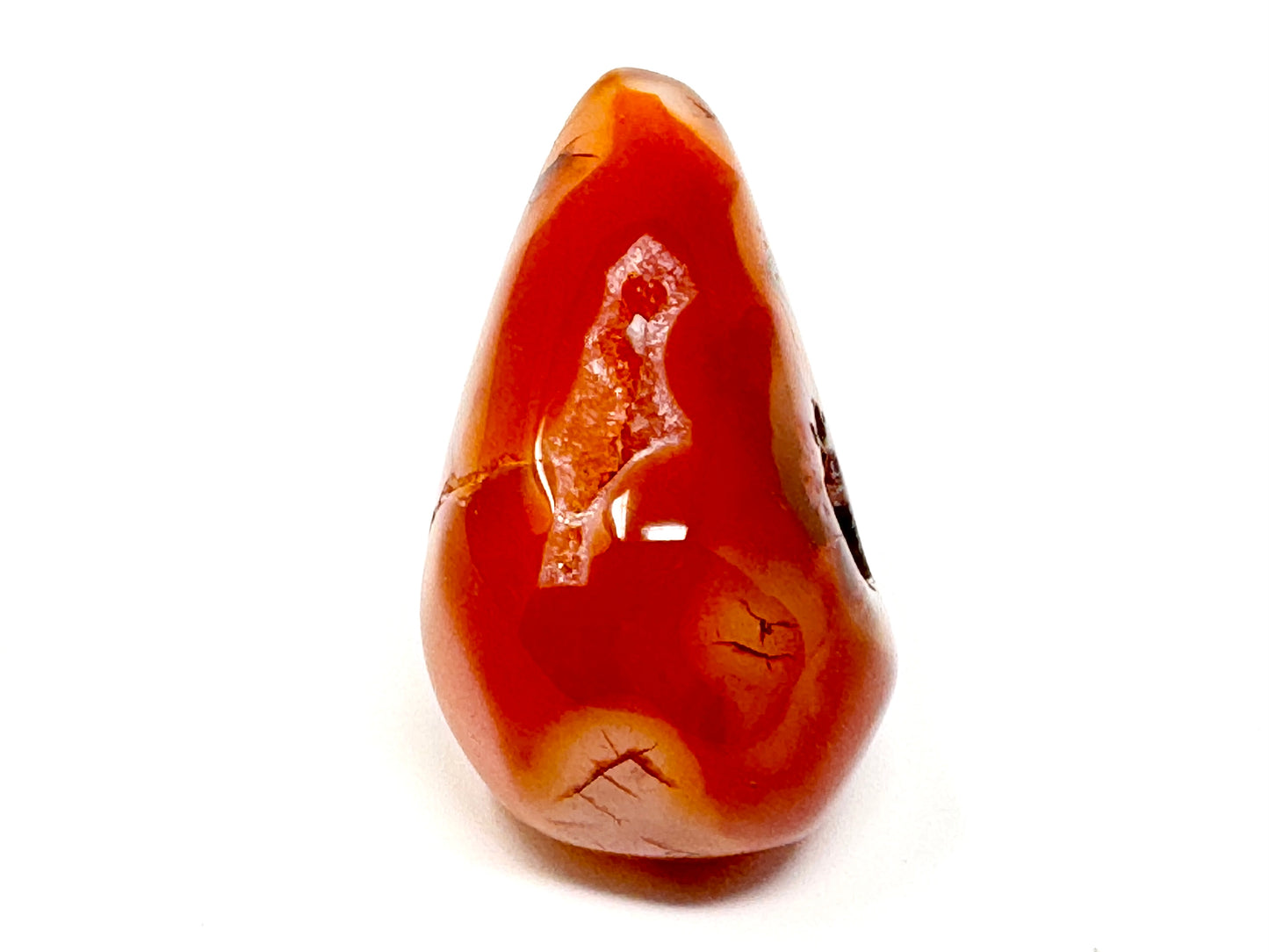 Druzy Carnelian Geode Crystal Pebble 5.7cm