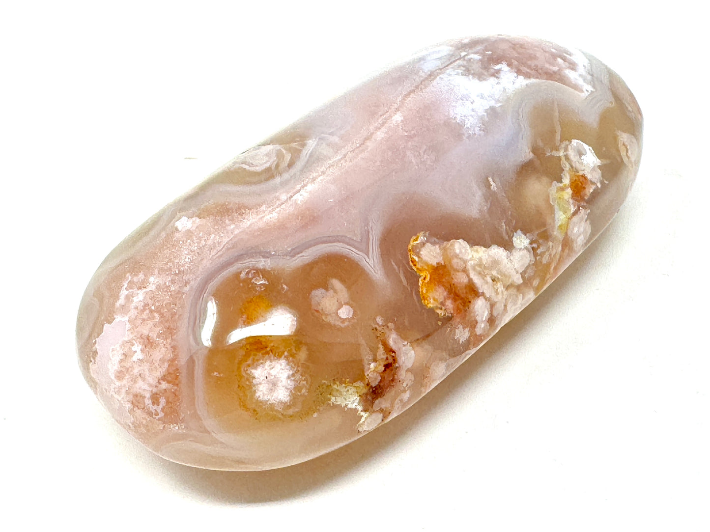 Druzy Cherry Blossom Agate Crystal Pebble 6.5cm