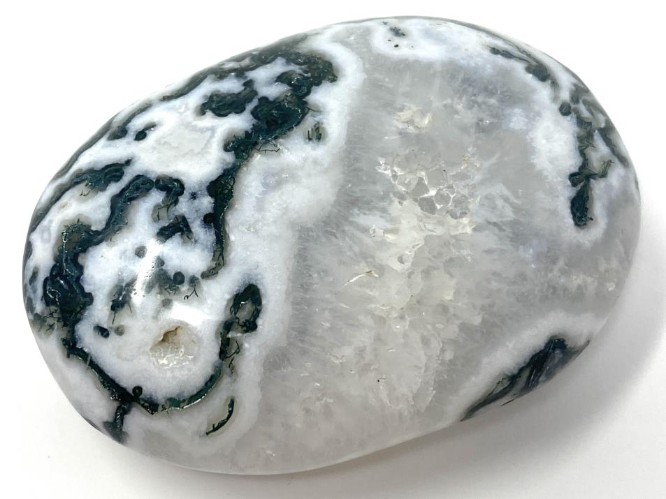 Druzy Moss Agate Crystal Pebble 6.4cm