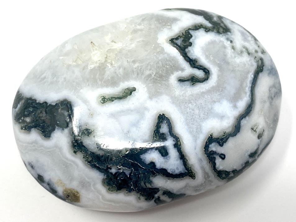 Druzy Moss Agate Crystal Pebble 6.4cm