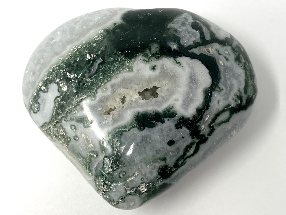 Druzy Moss Agate Crystal Heart 7cm