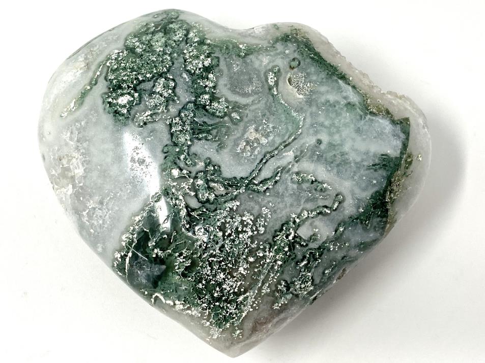 Druzy Moss Agate Crystal Heart 6.9cm