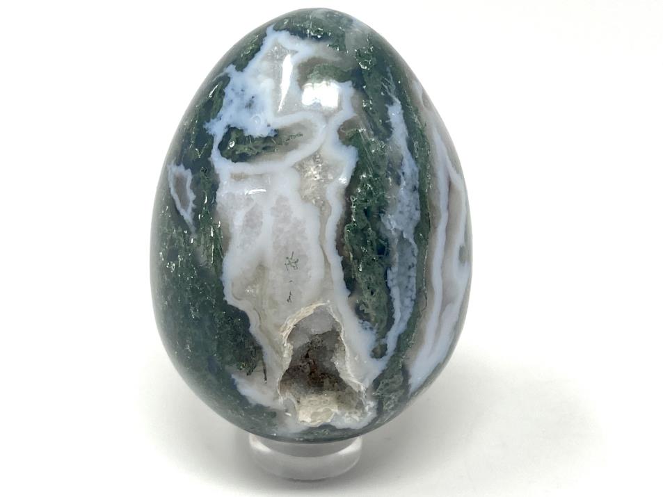 Druzy Moss Agate Crystal Egg 5.7cm