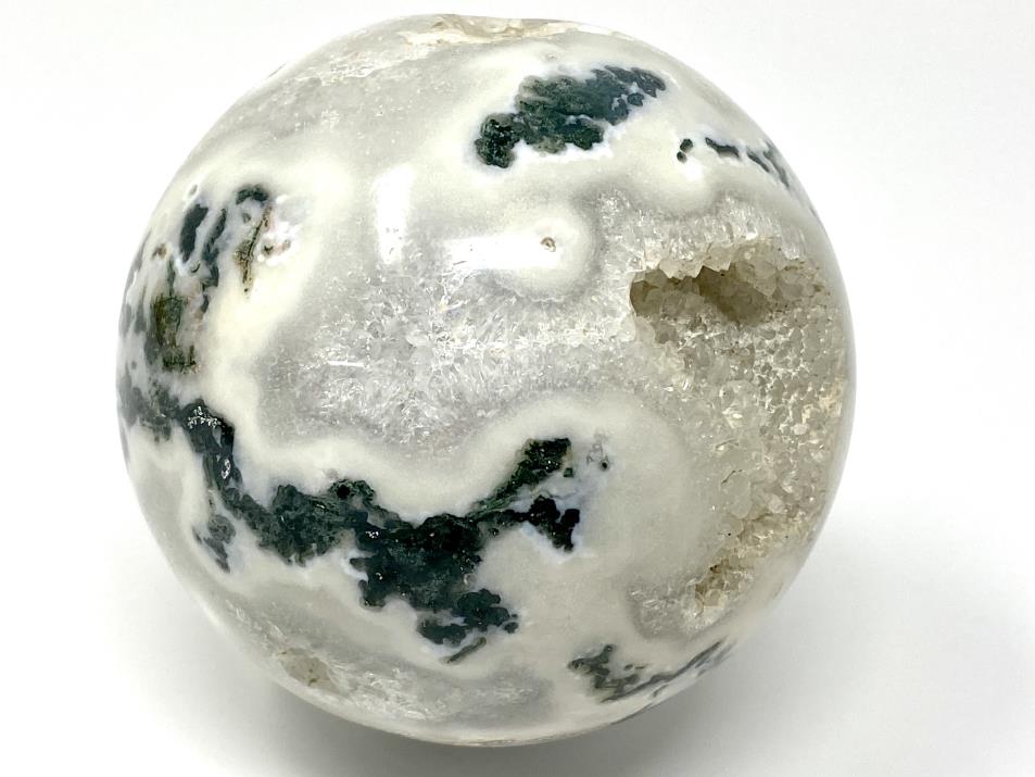 Druzy Moss Agate Crystal Sphere Large 8.2cm