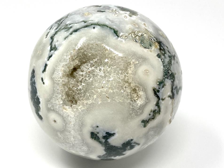 Druzy Moss Agate Crystal Sphere Large 8.2cm