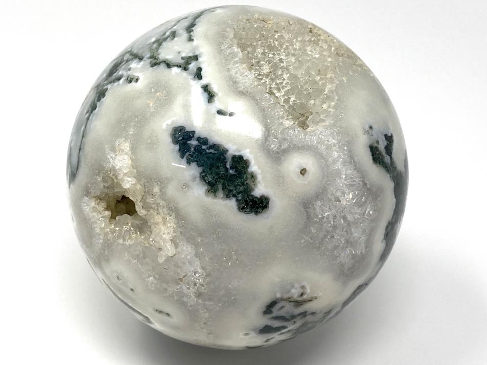 Druzy Moss Agate Crystal Sphere Large 8.2cm