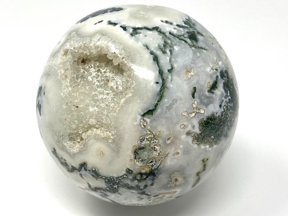 Druzy Moss Agate Crystal Sphere Large 8.2cm