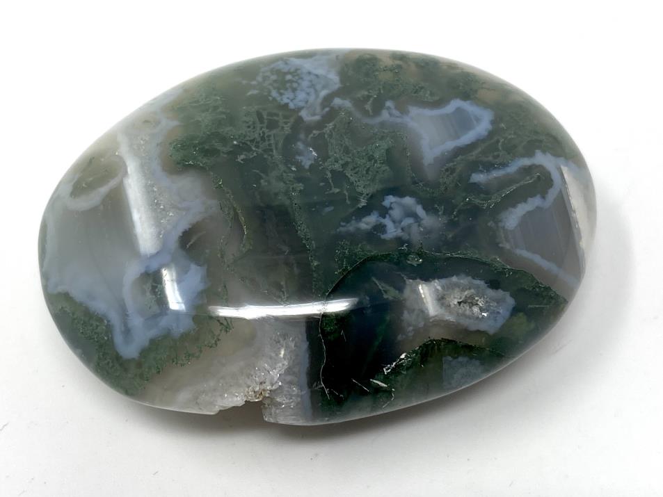 Druzy Moss Agate Crystal Pebble 5.9cm