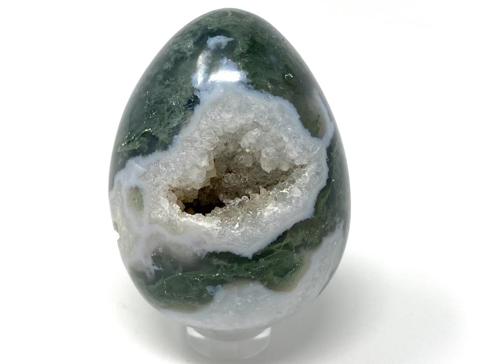 Druzy Moss Agate Crystal Egg 5.5cm