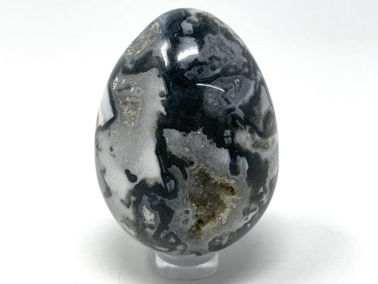 Druzy Moss Agate Crystal Egg 5.8cm