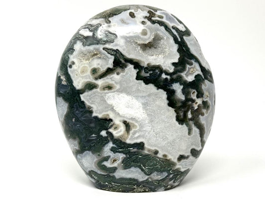 Druzy Moss Agate Crystal Freeform Large 12.5cm