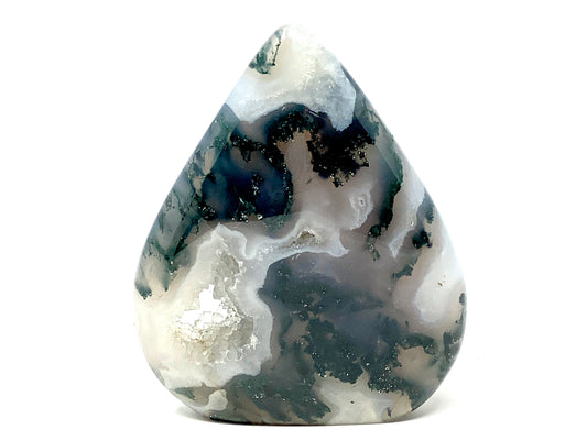 Druzy Moss Agate Crystal Freeform 9.8cm