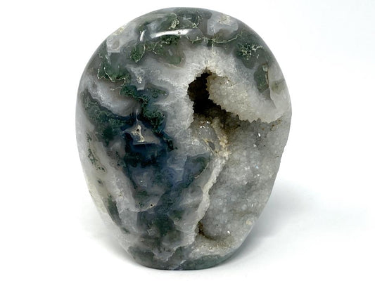 Druzy Moss Agate Crystal Freeform 10.4cm