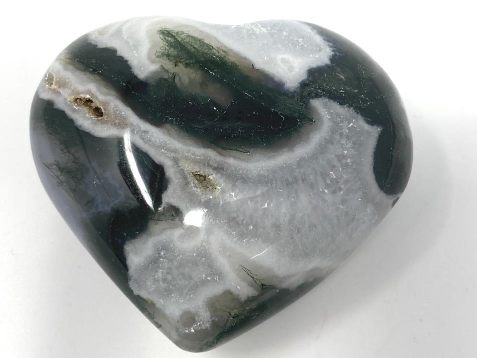 Moss Agate Crystal Heart 6.4cm