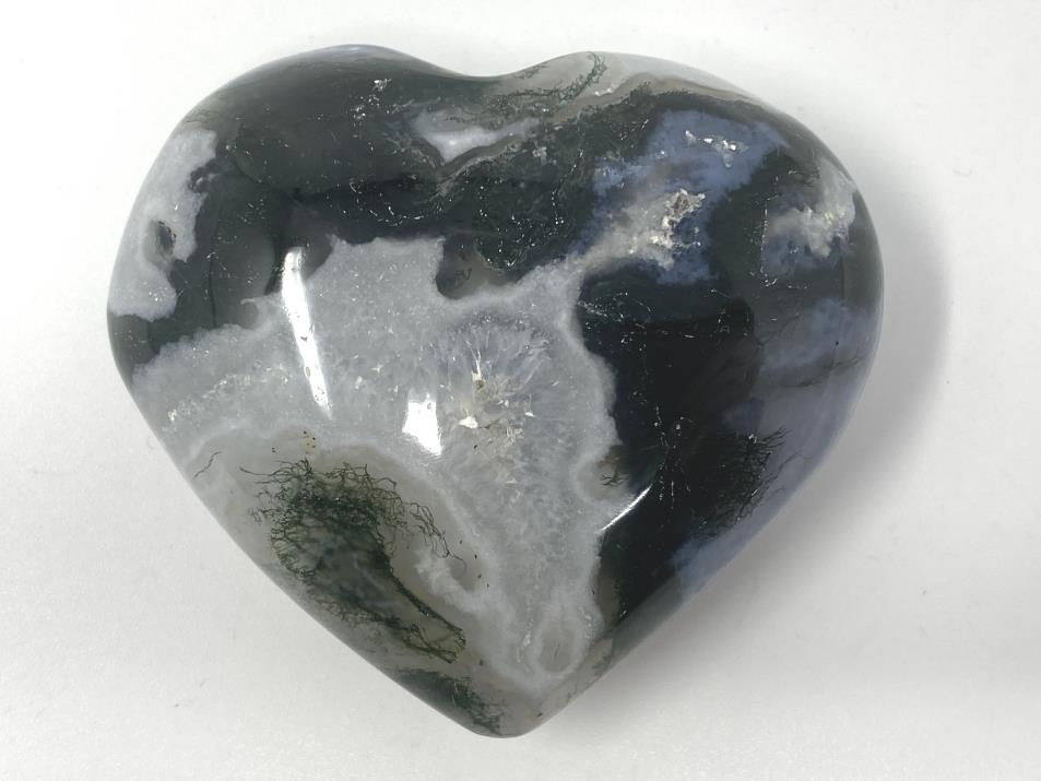 Moss Agate Crystal Heart 6.4cm