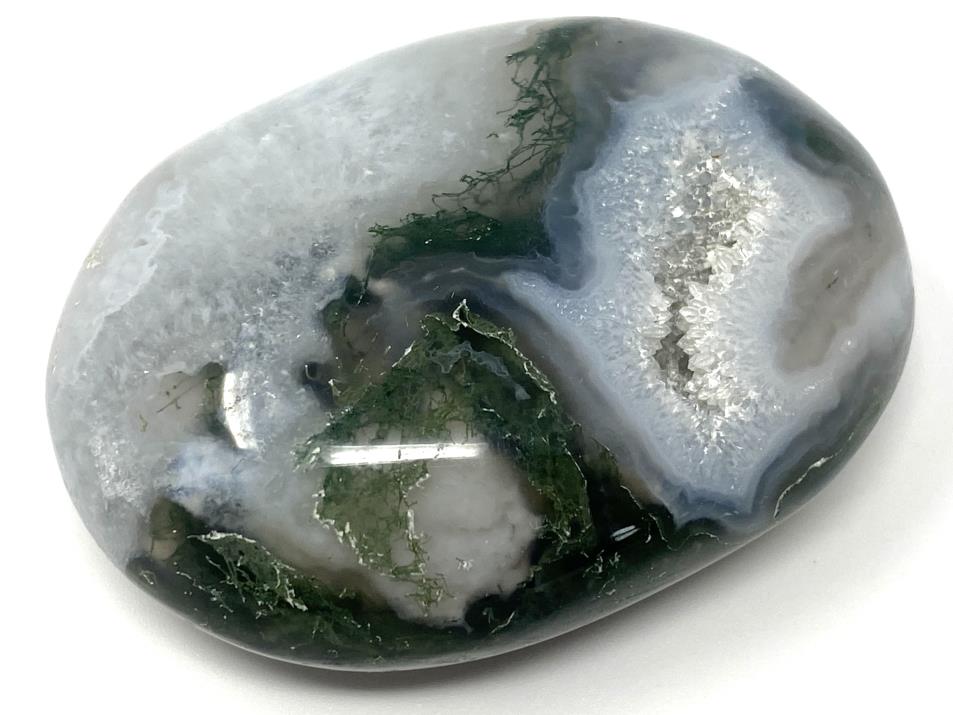 Druzy Moss Agate Crystal Pebble 6.5cm