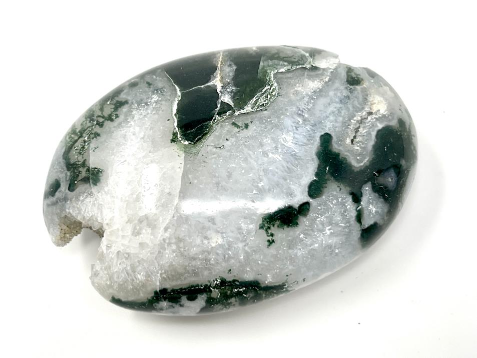 Druzy Moss Agate Crystal Pebble 6.2cm