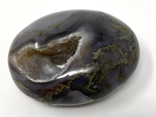 Druzy Moss Agate Crystal Pebble 5.9cm