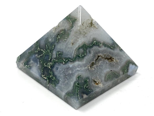 Druzy Moss Agate Crystal Pyramid 4.9cm