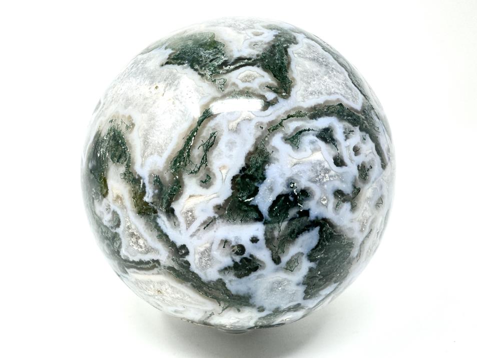 Druzy Moss Agate Crystal Sphere Large 8.7cm