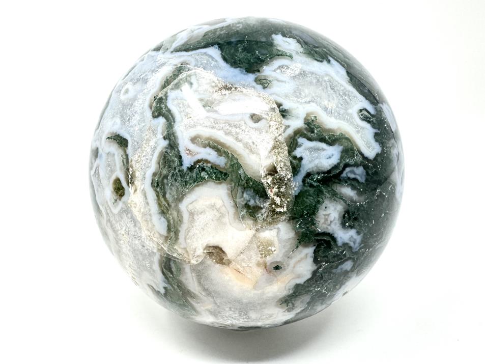 Druzy Moss Agate Crystal Sphere Large 8.7cm