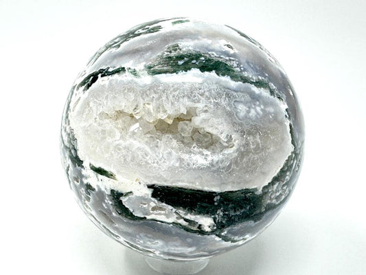 Druzy Moss Agate Crystal Sphere 5.3cm