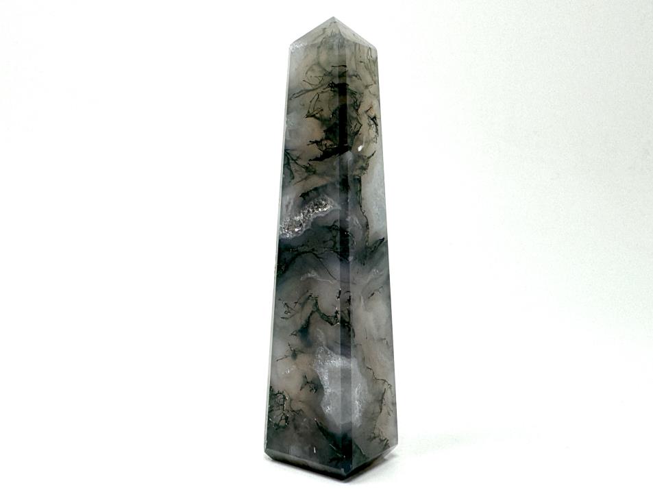 Druzy Moss Agate Crystal Tower 9.8cm