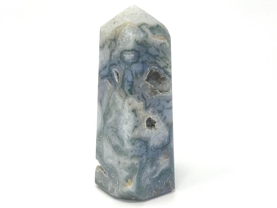 Druzy Moss Agate Crystal Tower 12cm