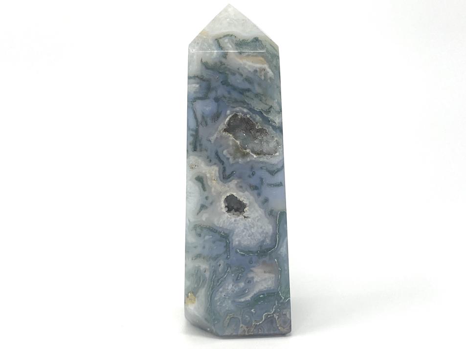 Druzy Moss Agate Crystal Tower 12cm