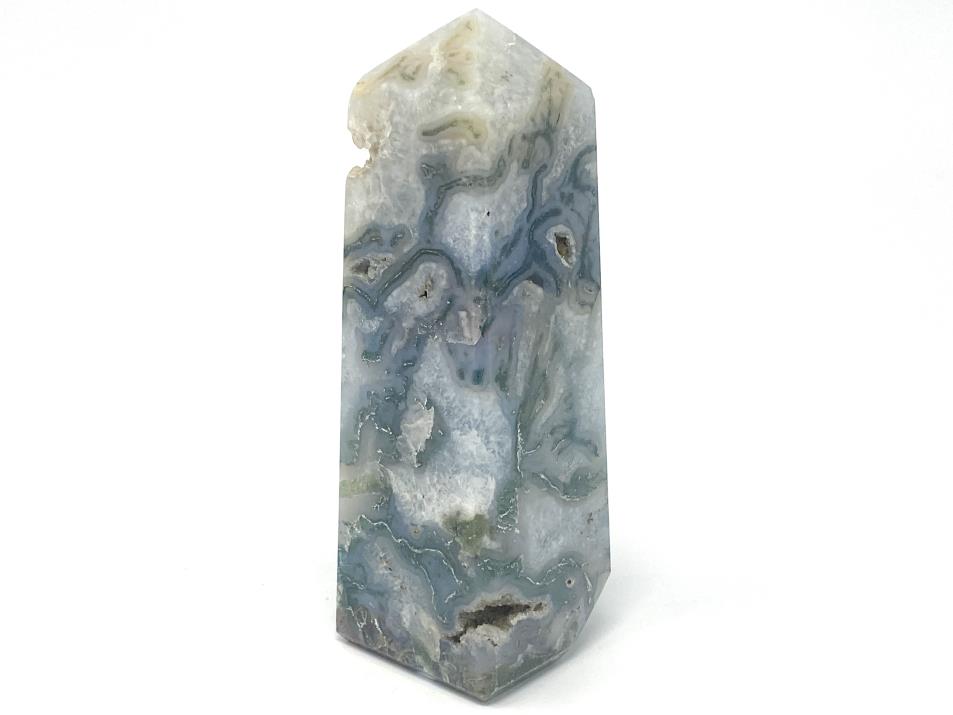 Druzy Moss Agate Crystal Tower 12cm