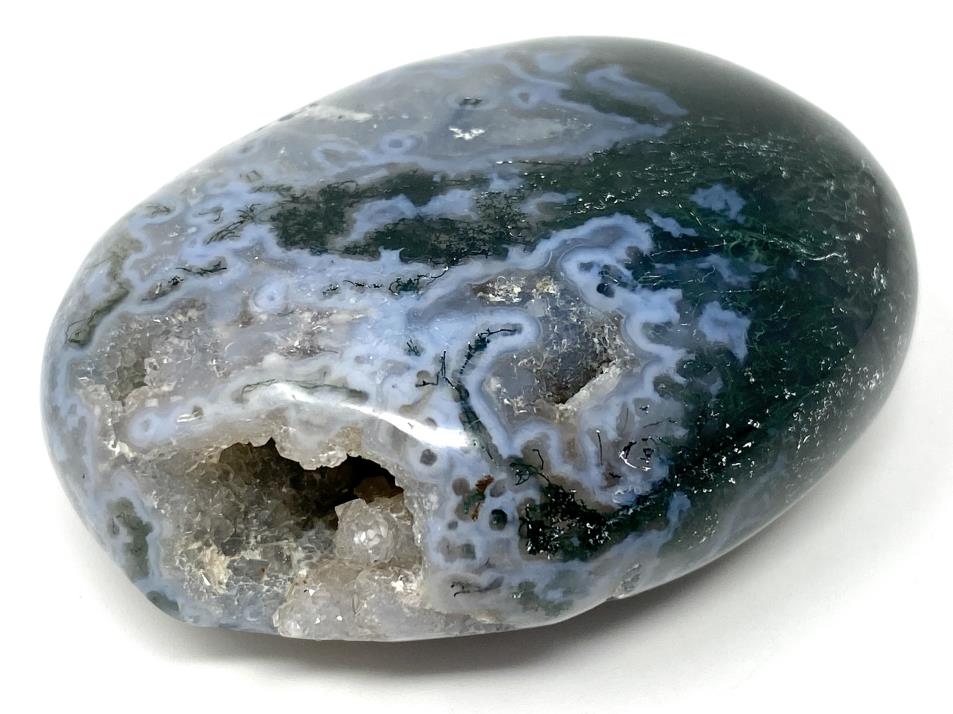 Druzy Moss Agate Crystal Pebble 6.2cm