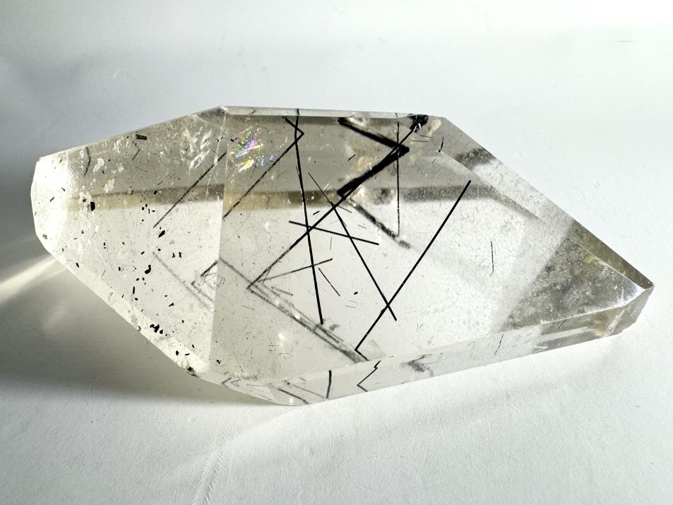 Quartz with Tourmaline Crystal Faceted Large 10cm