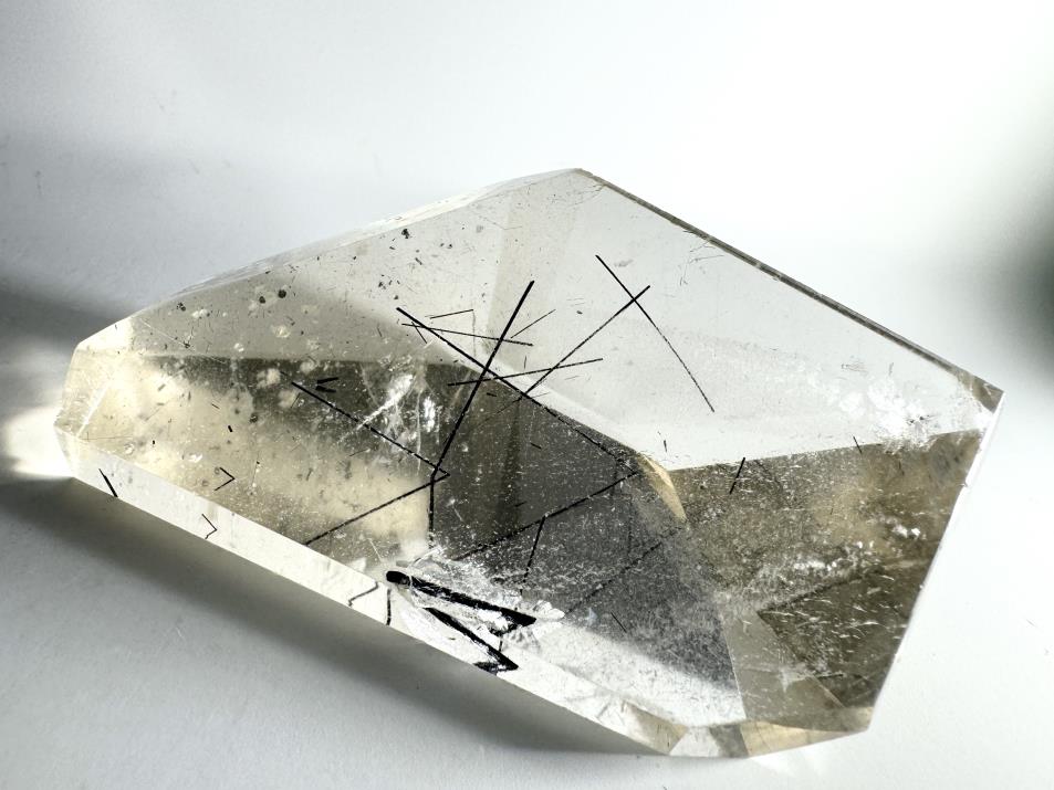 Quartz with Tourmaline Crystal Faceted Large 10cm