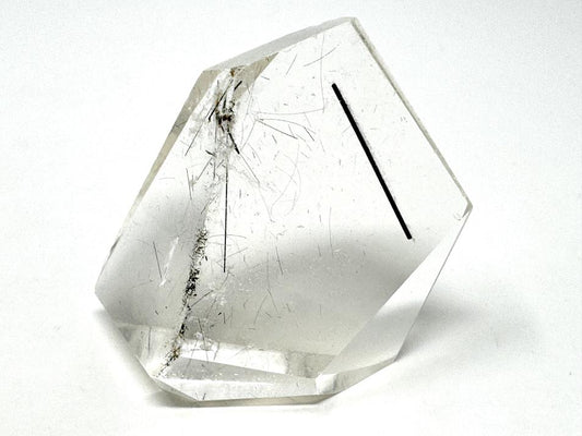 Quartz with Tourmaline Crystal Faceted 5.5cm