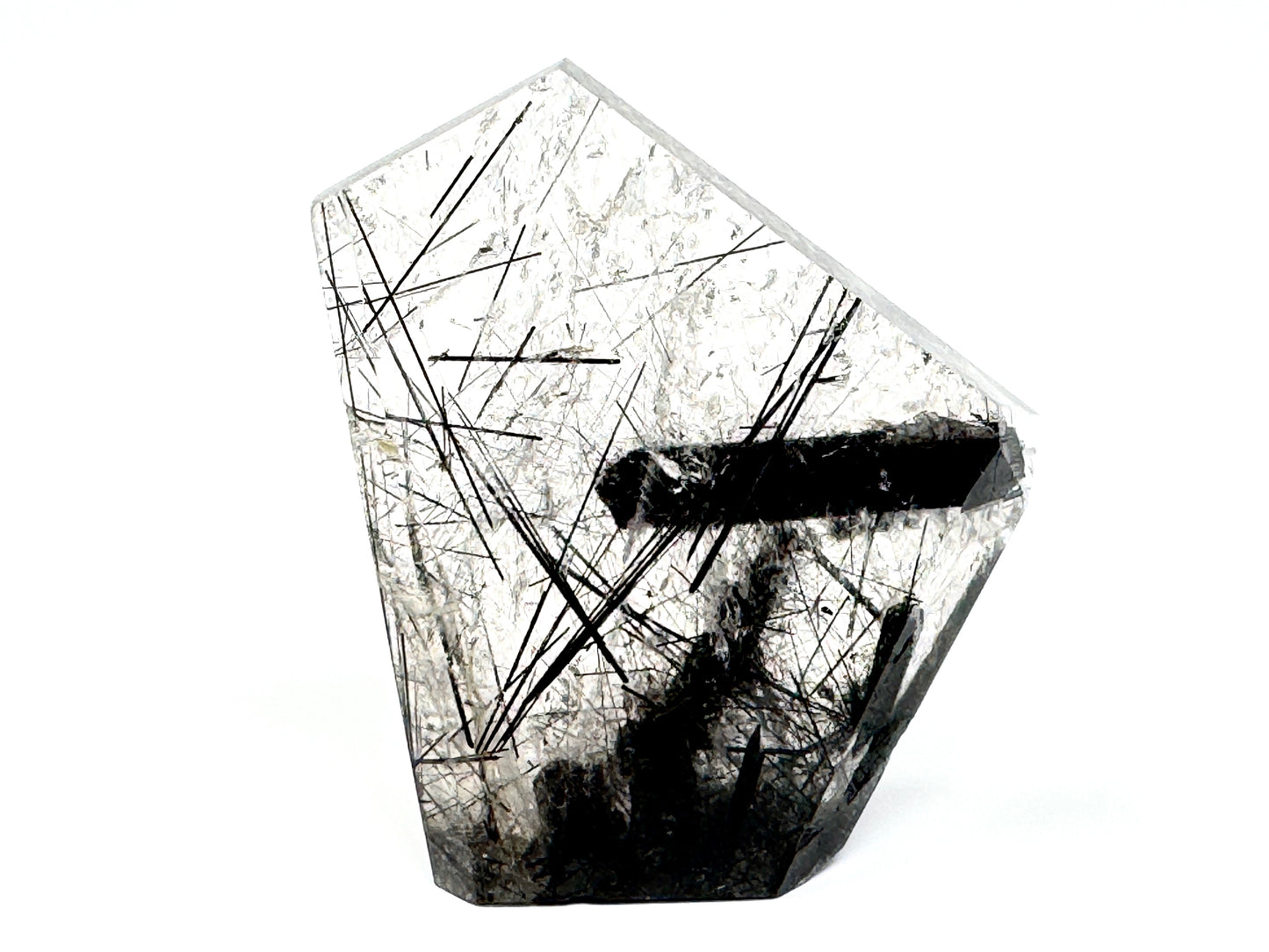 Faceted Quartz With Tourmaline Crystal 8cm