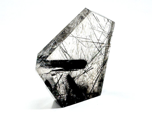 Faceted Quartz With Tourmaline Crystal 8cm