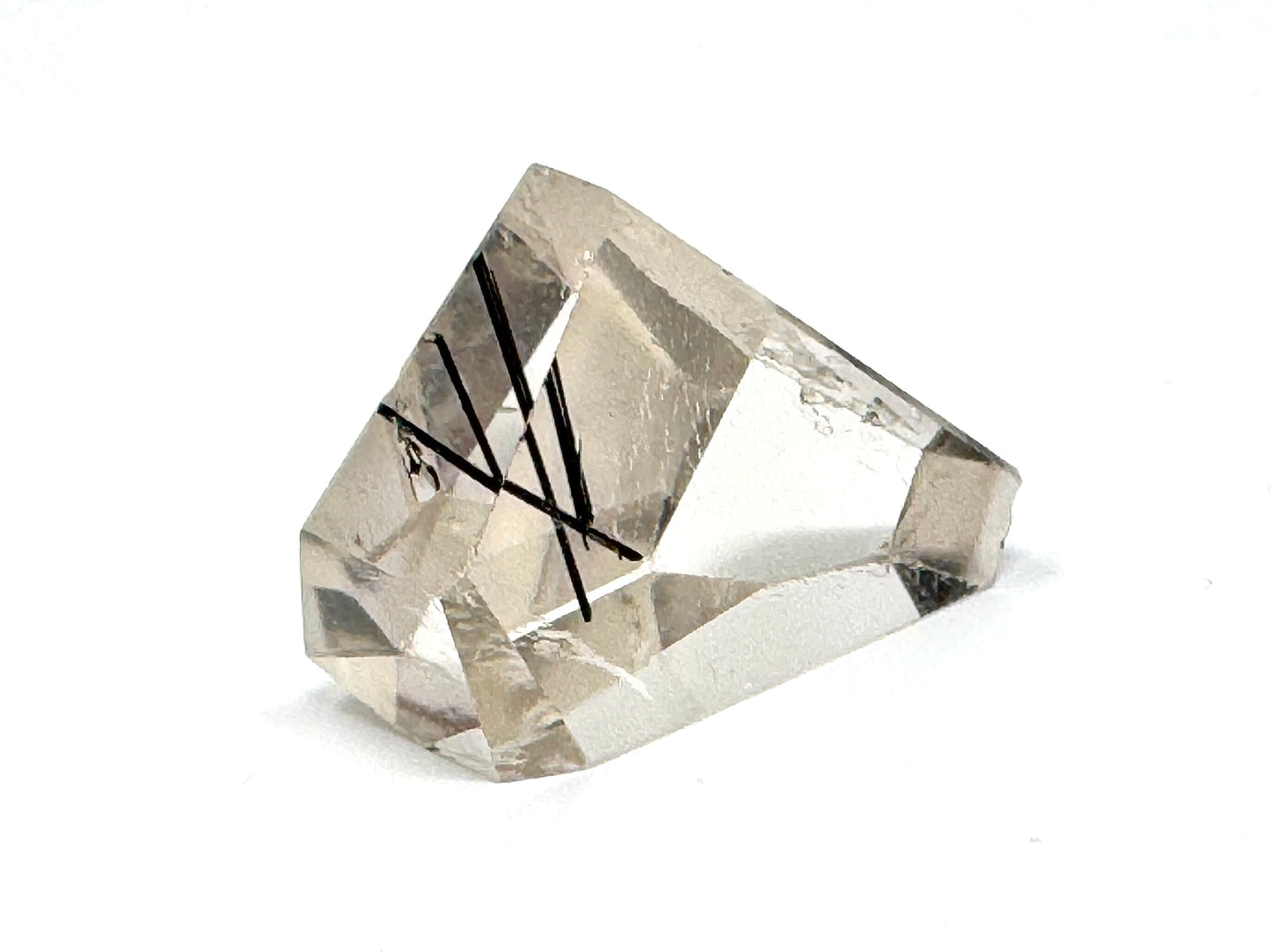 Faceted Quartz With Tourmaline Crystal 4.6cm