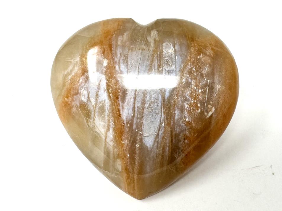 Flashy Peach Moonstone Crystal Heart 6cm