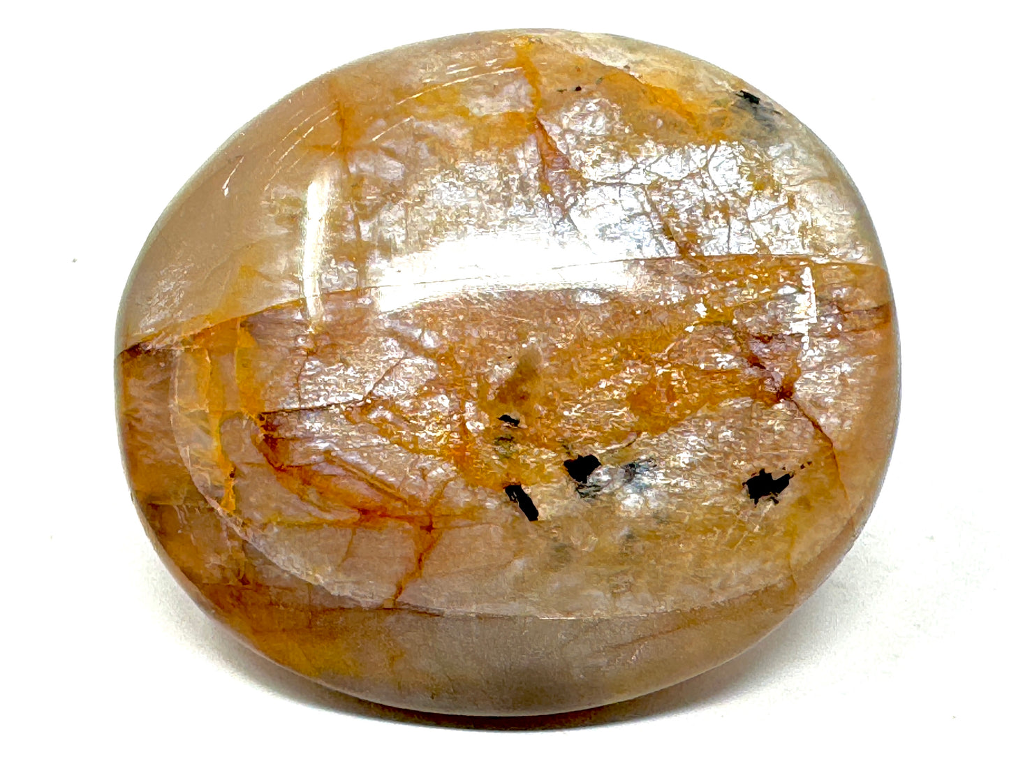 Flashy Peach Moonstone Crystal Pebble 4.6cm