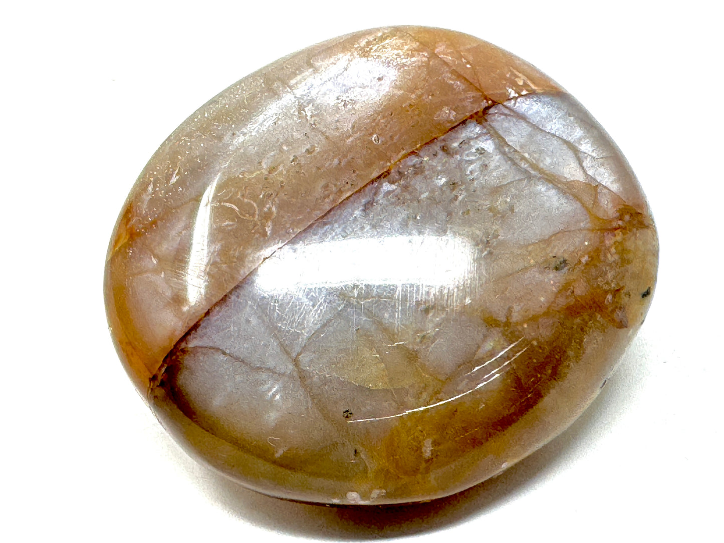 Flashy Peach Moonstone Crystal Pebble 4.6cm