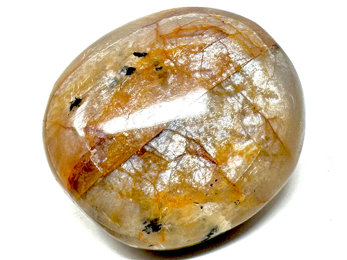 Flashy Peach Moonstone Crystal Pebble 4.6cm