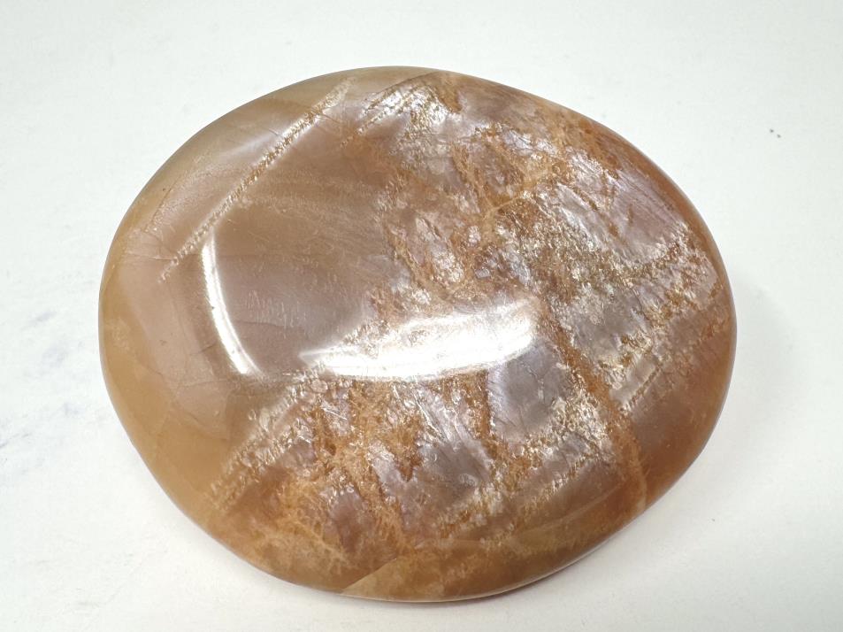 Flashy Peach Moonstone Crystal Pebble 6.3cm