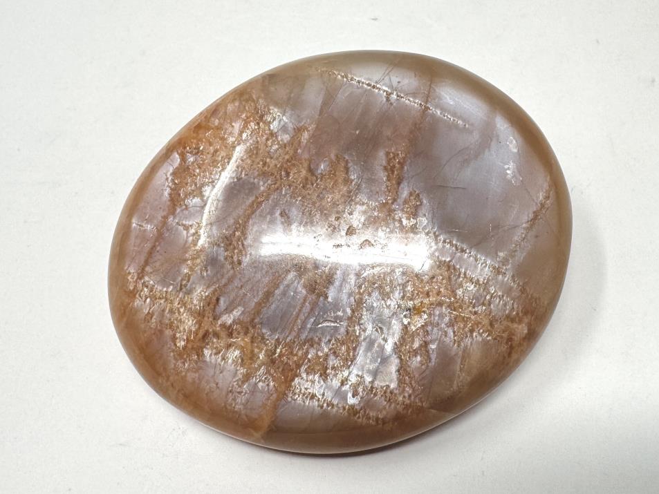 Flashy Peach Moonstone Crystal Pebble 6.3cm