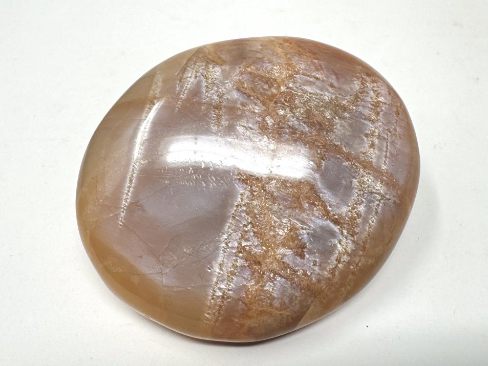 Flashy Peach Moonstone Crystal Pebble 6.3cm