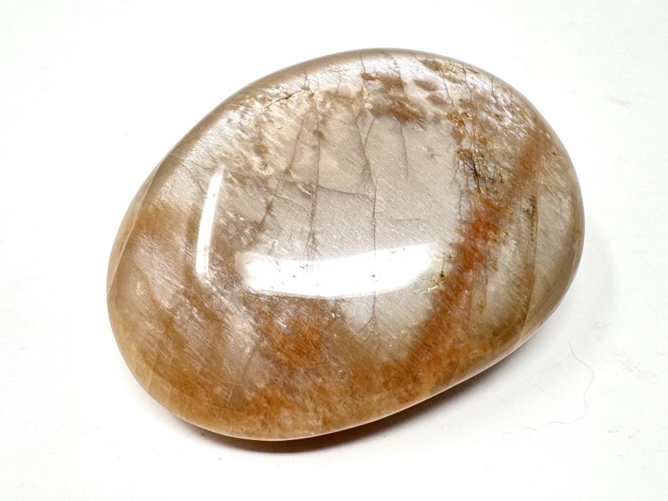 Flashy Peach Moonstone Crystal Pebble 6.4cm