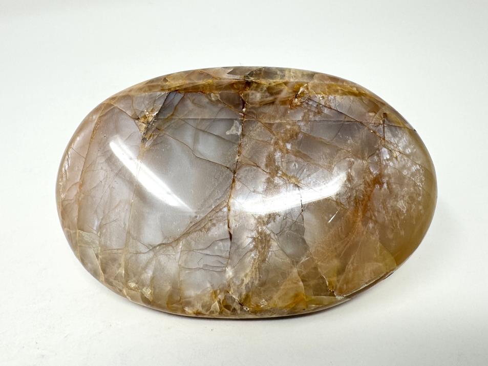 Flashy Peach Moonstone Crystal Pebble 7.7cm