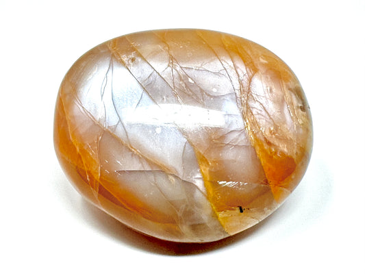 Flashy Peach Moonstone Crystal Pebble 5.7cm