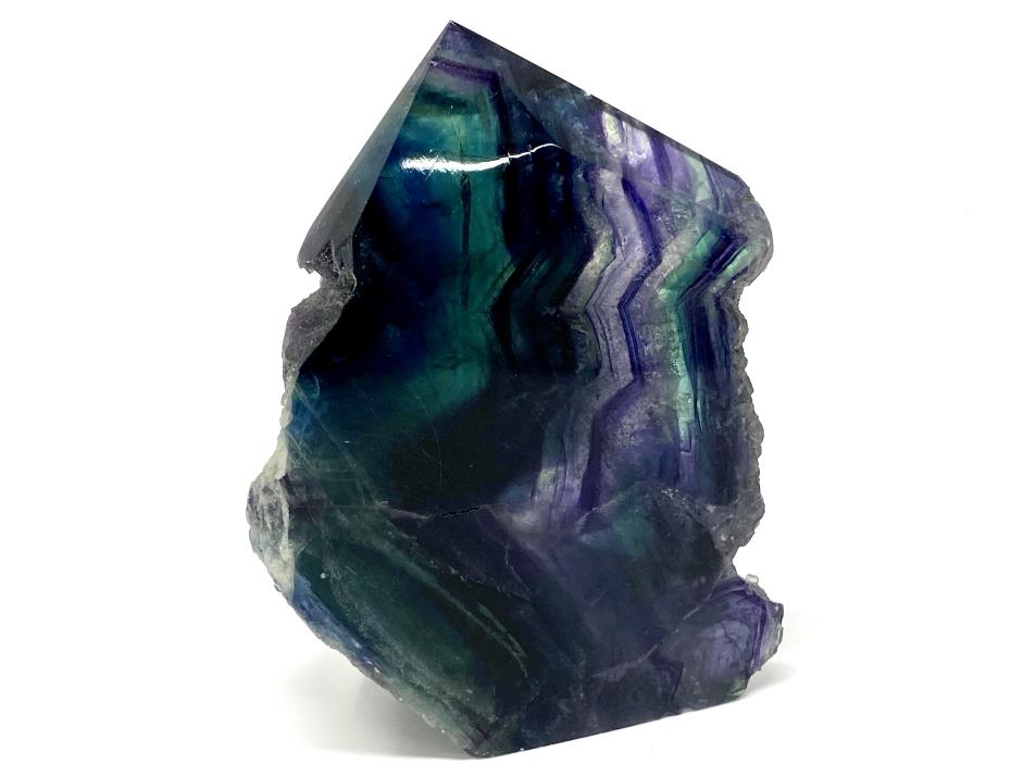 Rainbow Fluorite Crystal Wave Point Large 10.6cm