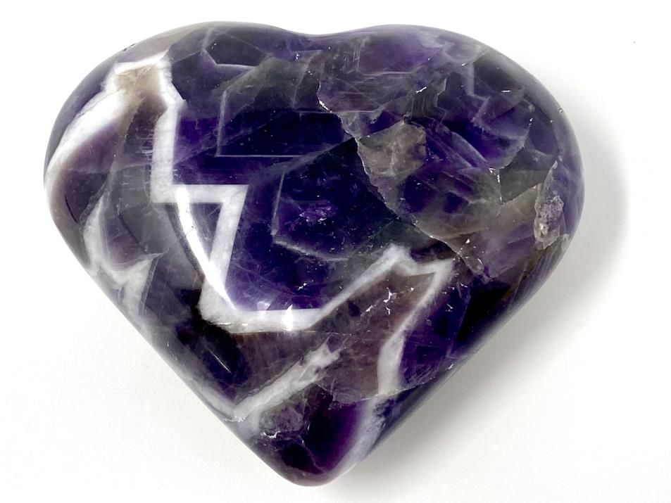 Chevron Amethyst Crystal Heart 7.3cm