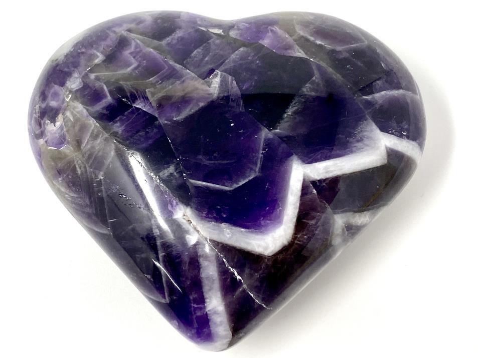 Chevron Amethyst Crystal Heart 7.3cm